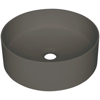 Vannas istabas granīta izlietne Deante SILIA uz virsmas, apaļa ANTHRACITE METALLIC, D360mm Antarcīts