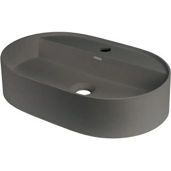 Vannas istabas granīta izlietne Deante SILIA uz virsmas, ovāla ANTHRACITE METALLIC, 550x350mm Antarcīts