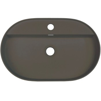 Vannas istabas granīta izlietne Deante SILIA uz virsmas, ovāla ANTHRACITE METALLIC, 550x350mm Antarcīts