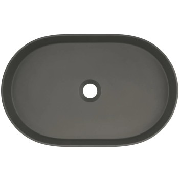 Vannas istabas granīta izlietne Deante SILIA uz virsmas, ovāla ANTHRACITE METALLIC, 550X350mm Antarcīts