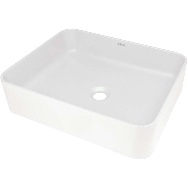 Vannas istabas granīta izlietne Deante TEMISTO uz virsmas, BEIGE, ALABASTER Balta