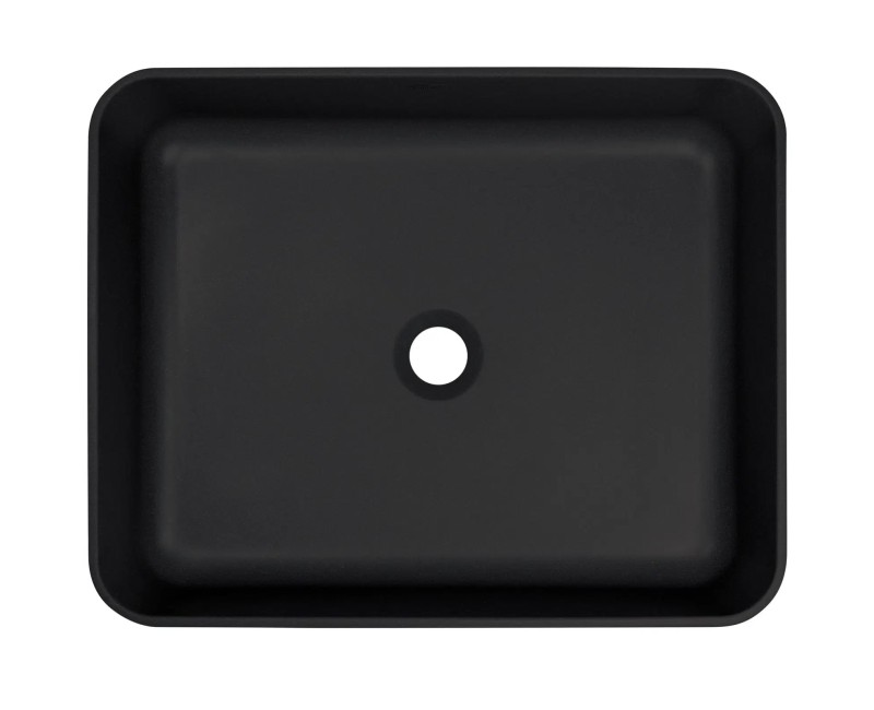 Vannas istabas granīta izlietne Deante TEMISTO uz virsmas, BEIGE, NERO Melna