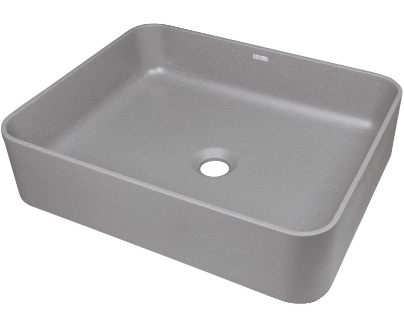 Vannas istabas granīta izlietne Deante TEMISTO uz virsmas, BEIGE, GREY METALLIC