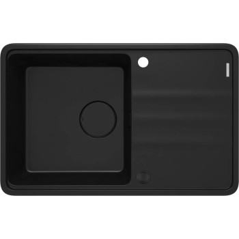 Гранитная мойка MOMI с 1 чашей и сливом 780X500X229, NERO, с функцией экономии места NERO