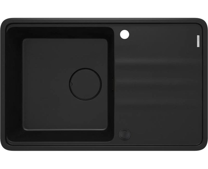 Гранитная мойка MOMI с 1 чашей и сливом 780X500X229, NERO, с функцией экономии места NERO