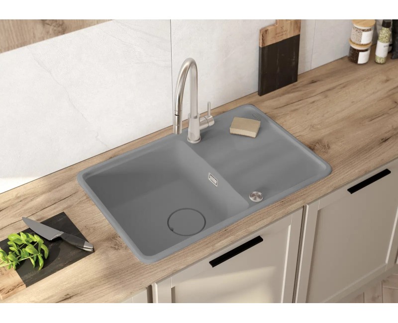 Virtuves izlietne Deante MOMI Granīta 780x550X229mm GREY METALLIC, Pelēka