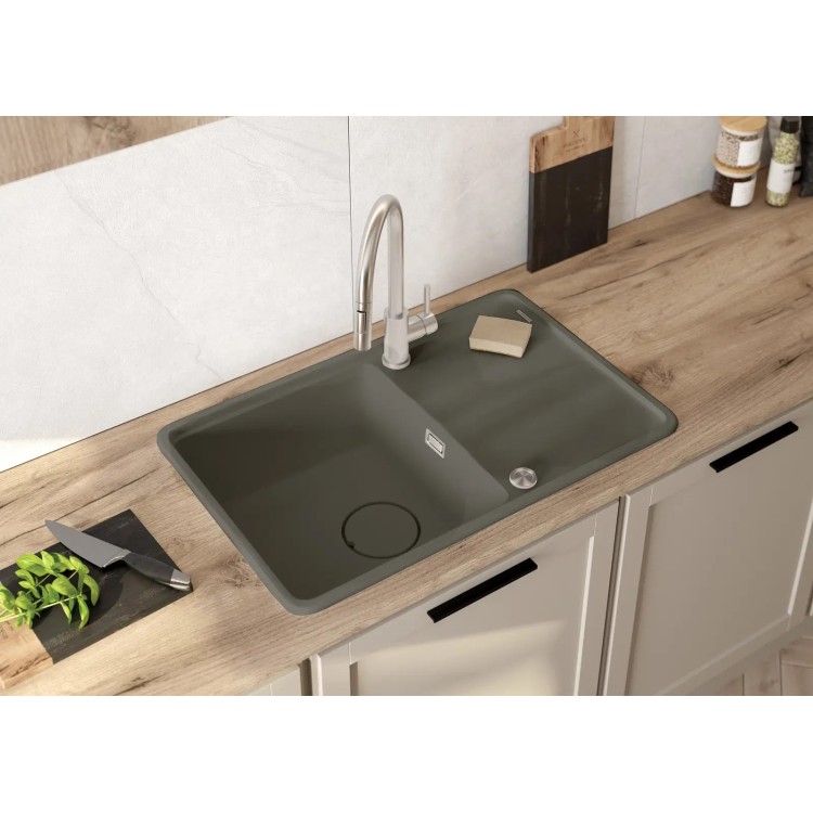 МОЙКА MOMI 1-BOWL GRANITE SINK С КРЕНОМ 780x550X229, АНТРАЦИТОВЫЙ МЕТАЛЛИК, С ЭКОНОМИТЕЛЕМ ПРОСТРАНСТВА МОЙКА MOMI 1-BOWL GRANITE SINK С КРЕНОМ 780x550X229, АНТРАЦИТОВЫЙ МЕТАЛЛИК, С ЭКОНОМИТЕЛЕМ ПРОСТРАНСТВА