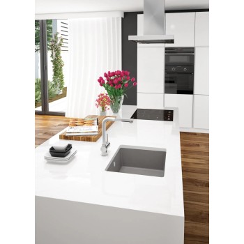 CORDA ГРАНИТОВАЯ МОЙКА ПОД СТОЛ 440X440X194 3,5'', СЕРЫЙ МЕТАЛЛИК, С ЭКОНОМИТЕЛЕМ ПРОСТРАНСТВА LUX
