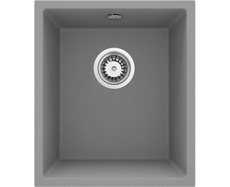 ГРАНИТОВАЯ МОЙКА ПОД СТОЛ CORDA 380X460X194 3,5'', СЕРЫЙ МЕТАЛЛИК, С ЭКОНОМИТЕЛЕМ ПРОСТРАНСТВА LUX