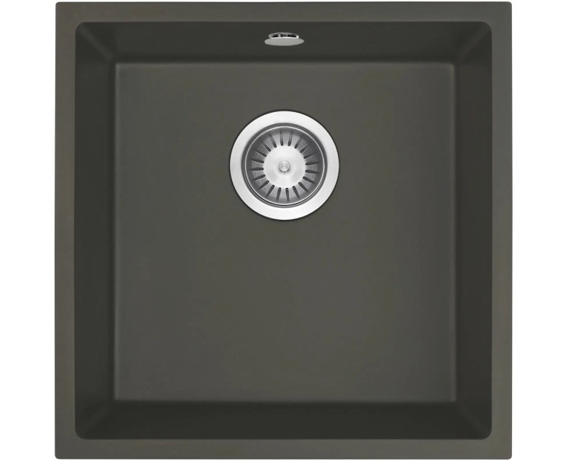 ГРАНИТОВАЯ МОЙКА ПОД СТОЛ CORDA 440X440X194 3,5'', АНТРАЦИТОВЫЙ МЕТАЛЛИК, С ЭКОНОМИТЕЛЕМ ПРОСТРАНСТВА LUX