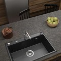 Virtuves izlietne Deante ERIDAN Granīta 700x520x210mm GRAPHITE METALLIC, Melna