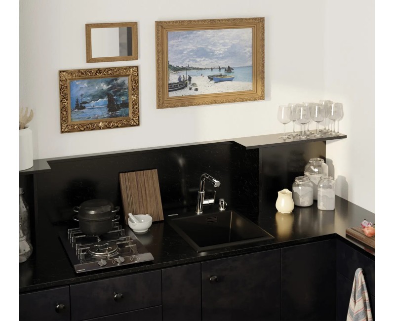 Virtuves izlietne Deante ERIDAN Granīta 400x500x210mm, NERO Melna