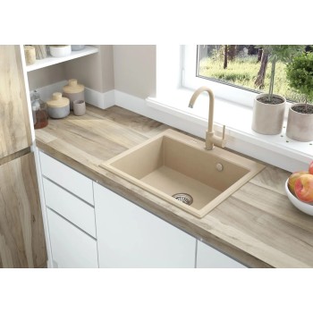 Virtuves izlietne Deante ANDANTE Granīta 600x520X210mm, SANDY Smilšu