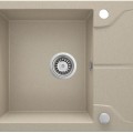 МОЙКА ANDANTE 1-BOWL GRANITE SINK С КОРОТКИМ КРЕНОМ 590x490x194, SANDY, С ЭКОНОМИЯ ПРОСТРАНСТВА