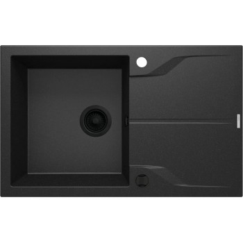 Virtuves izlietne Deante ANDANTE Granīta 80x490x194mm, GRAPHITE METALLIC Melna