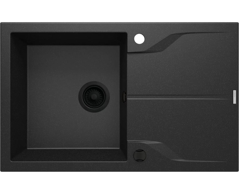 Virtuves izlietne Deante ANDANTE Granīta 80x490x194mm, GRAPHITE METALLIC Melna