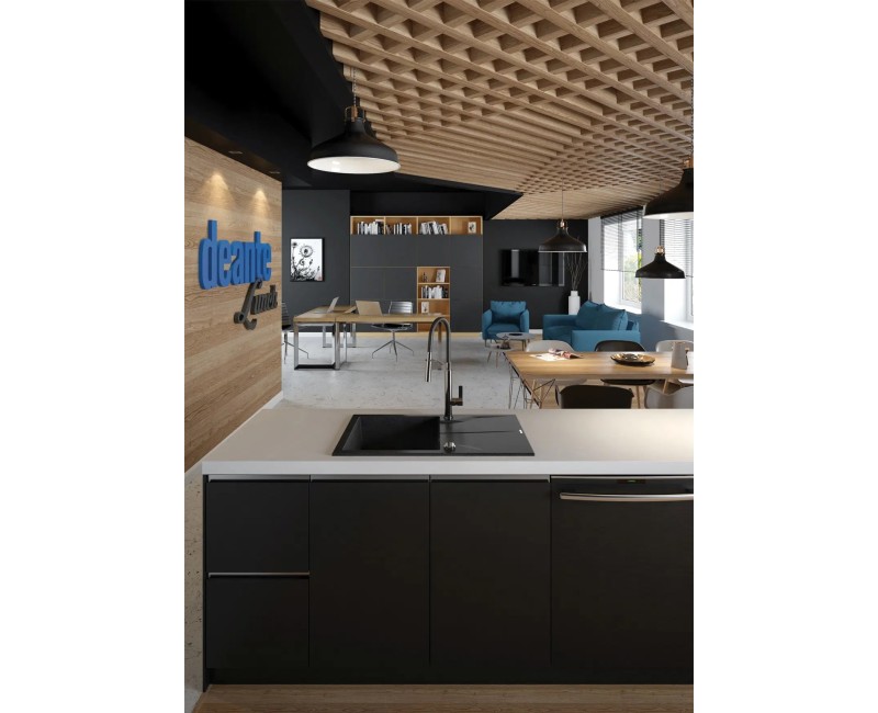 Virtuves izlietne Deante ANDANTE Granīta 80x490x194mm, GRAPHITE METALLIC Melna