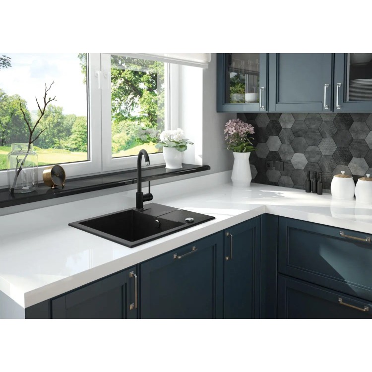 Virtuves izlietne Deante ANDANTE Granīta 590x490x194mm, GREY METALLIC Pelēka Virtuves izlietne Deante ANDANTE Granīta 590x490x194mm, GREY METALLIC Pelēka