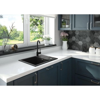 Virtuves izlietne Deante ANDANTE Granīta 590x490x194mm, ANTHRACITE METALLIC Antarcīts