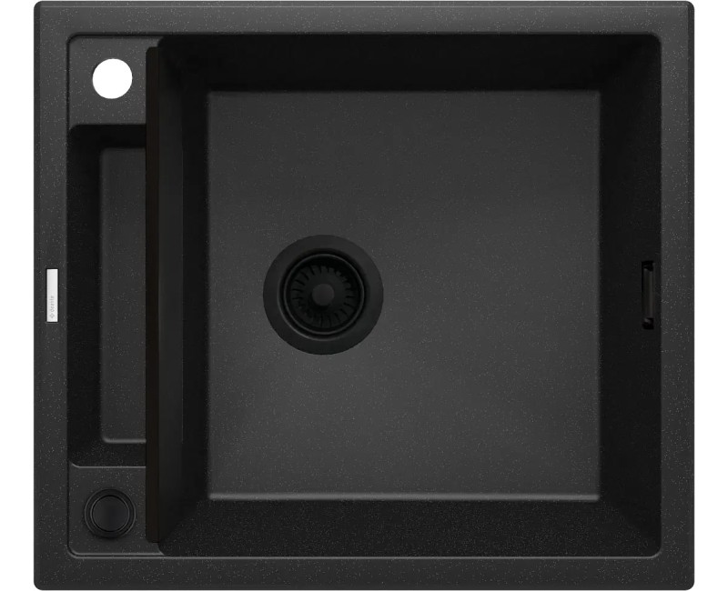 МАГНИТНАЯ МОЙКА 1-BOWL С ФИТИНГАМИ, МЕТАЛЛИЧЕСКИЙ ГРАФИТОВЫЙ ГРАНИТ