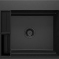 MOMI 1-BOWL ГРАНИТОВАЯ МОЙКА 560x520x220, 3,5", ГРАФИТОВЫЙ МЕТАЛЛИК, С ЭКОНОМЯЩИМ ПРОСТРАНСТВОМ NERO CLICK