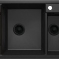 МАГНИТНАЯ МОЙКА С 1 ЧАШЕЙ БЕЗ СЛИВА, С ФИТИНГОМ, ГРАНИТ NERO