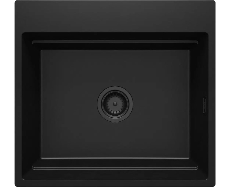 МОЙКА MOMI С 1 ЧАШЕЙ ГРАНИТОВОЙ 560x520x220, 3,5", NERO, С МЕСТОЭКОНОМЯЩИМ ЗАЖИМОМ NERO