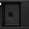 МАГНИТНАЯ МОЙКА С 1 ЧАШЕЙ И СЛИВОМ 640X500X219 ММ, С ФИТИНГОМ, ГРАНИТ NERO