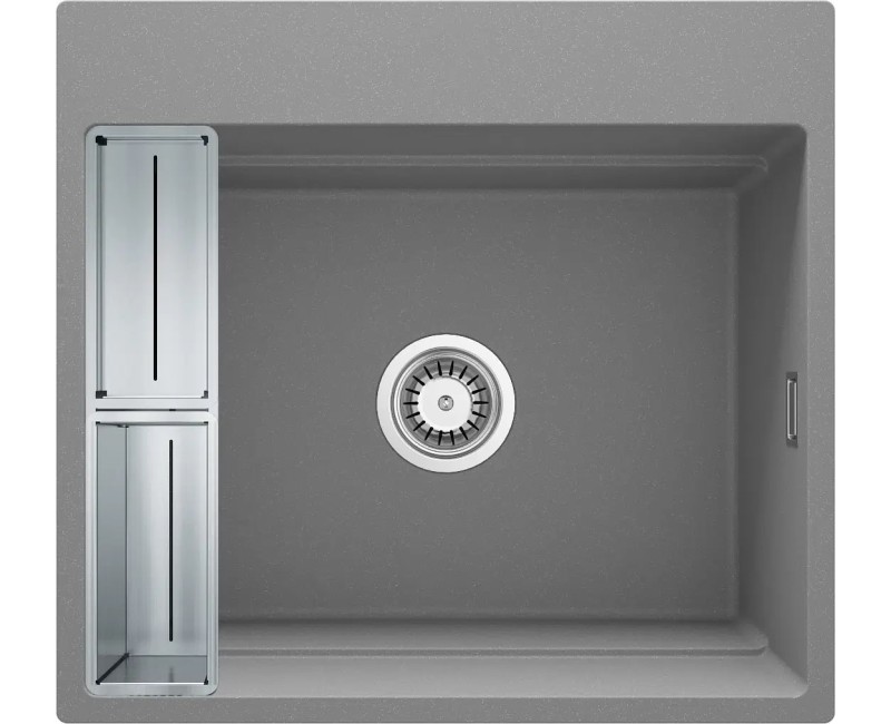 Virtuves izlietne Deante MAGNETIC Granīta 560x520x220mm GREY METALLIC, Pelēka