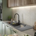 Virtuves izlietne Deante MAGNETIC Granīta 1160x500x210mm METALLIC GREY GRANITE Pelēka
