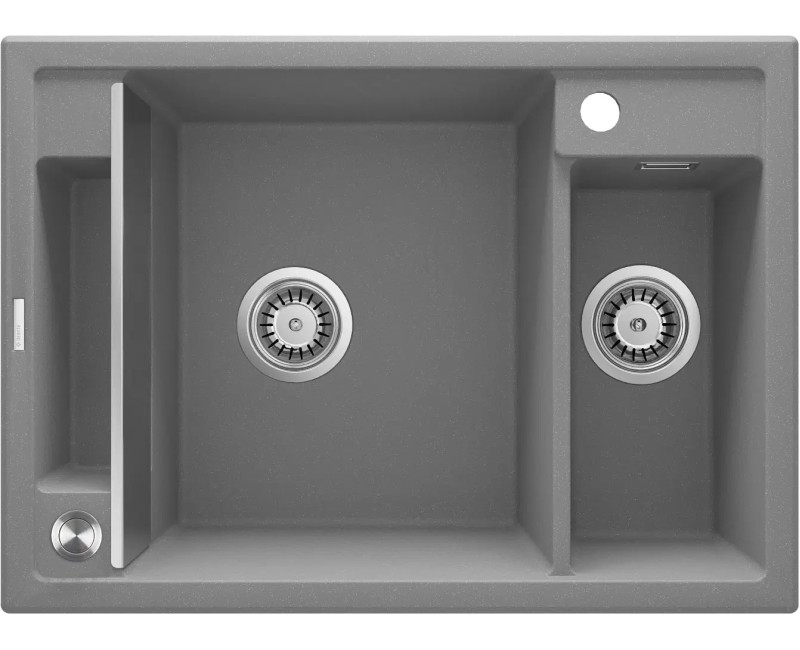 МАГНИТНАЯ 1,5-ЧАШЕВАЯ МОЙКА БЕЗ КРЮЧКА, С КРЮЧКОМ, СЕРЫЙ МЕТАЛЛИЧЕСКИЙ ГРАНИТ