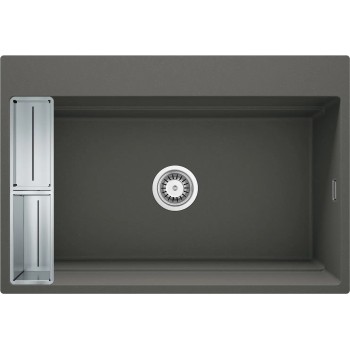 МОИ 1-ЧАШЕВАЯ ГРАНИТНАЯ МОЙКА 760x520x220, 3,5", АНТРАЦИТОВЫЙ МЕТАЛЛИЧЕСКАЯ, С ЭКОНОМЯЩЕЙ ПРОСТРАНСТВОМ CLICK