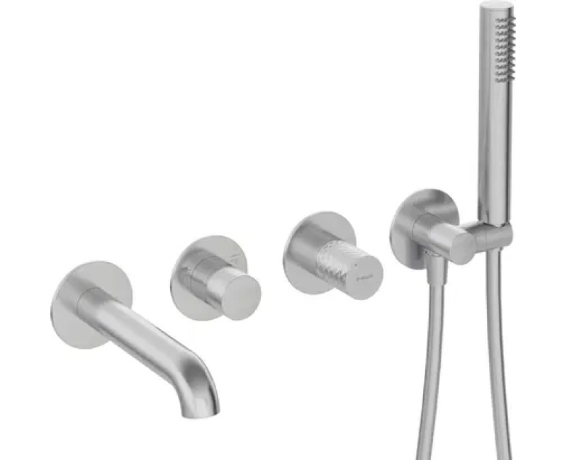 Смеситель для ванны Denate Silia Hexa на ванне, Сатин BHS_F18P