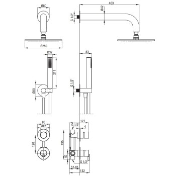 Dušas sistēma Deante Silia iebūvējama, Balta NQS_A9YK
