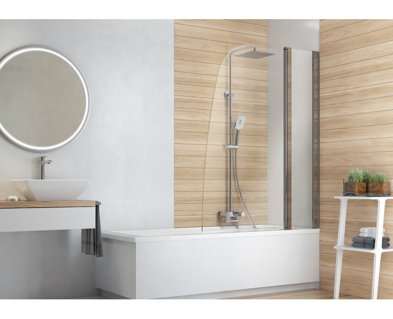 Vannas siena Deante Alpina 115x140cm Caurspīdīgi stikls, Hromēti profili