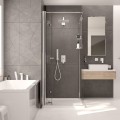 Dušas siena Deante KERRIA PLUS 100cm Caurspīdīgs stikls, Hromēti profili