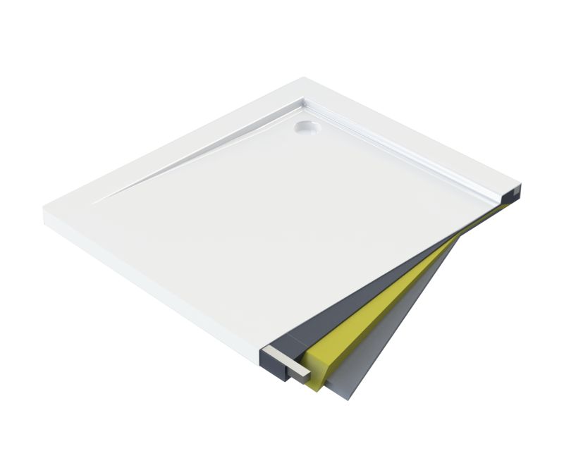 Dušas paliktnis Deante KERRIA PLUS Akrils Solid Plus, kvadrātveida 80x80cm Balts KTS_042B