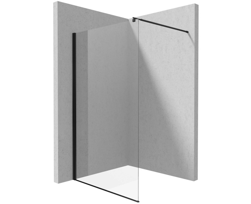 Душевая стенка Deante KERRIA PLUS NERO 140 см Прозрачное стекло, Черные профили