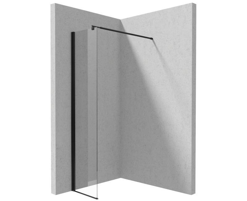 Душевая стенка Deante KERRIA PLUS NERO 40 см Прозрачное стекло, Черные профили