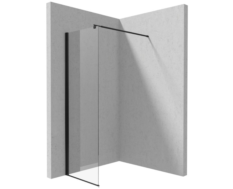 Dušas siena Deante KERRIA PLUS NERO 50cm Caurspīdīgs stikls, Melni profili