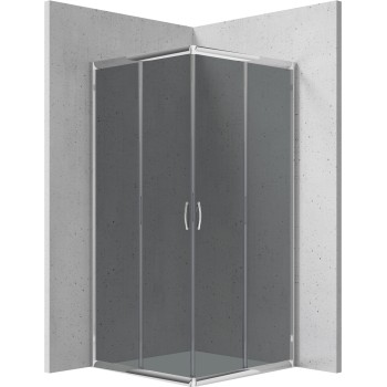 Dušas kabīne Deante FUNKIA 80x80cm Graphite stikls, hromēti profili