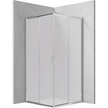 Dušas kabīne Deante FUNKIA 80x80cm Pusapaļa Frosted stikls, hromēti profili