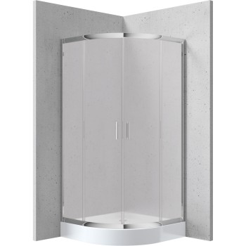 Dušas kabīne Deante FUNKIA 80x80cm Pusapaļa FROSTED stikls, Hromēti profili