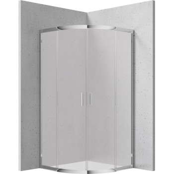 Dušas kabīne Deante FUNKIA 80x80cm Pusapaļa FROSTED stikls, Hromēti profili