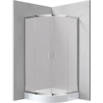 Dušas kabīne Deante FUNKIA 80x80cm Pusapaļa FROSTED stikls, H=170cm Hromēti profili