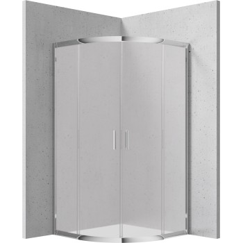 Dušas kabīne Deante FUNKIA 80x80cm Pusapaļa FROSTED stikls, H=170cm Hromēti profili