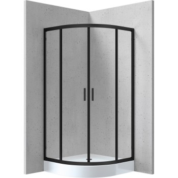 Душевая кабина Deante FUNKIA NERO 80x80см Прозрачное стекло, Хромированные профили