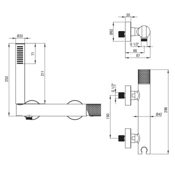 Dušas maisītājs Deante Silja ar rokas dušu, Pulēts Zelts BHS_R41M