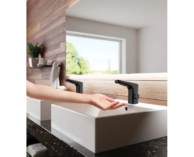 Vannas istabas izlietnes maisītājs Deante HIACYNT NERO SENSOR bez temperatūras regulācijas 230/6V strāvas avots, Melns BQH_N28V