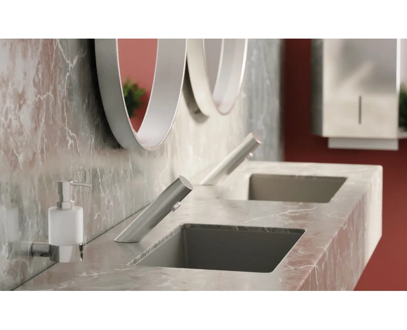 Vannas istabas izlietnes maisītājs Deante SENSE SENSOR STEEL ar temperatūras regulāciju 4xAA strāvas avots, Steel BQR_F29R